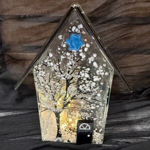 Glass House Sculpture with Blue Star Accent
